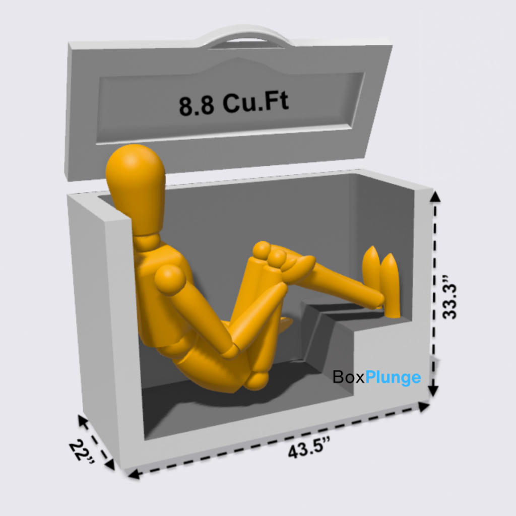 Chest freezer cold plunge size 8.8 cuft.
