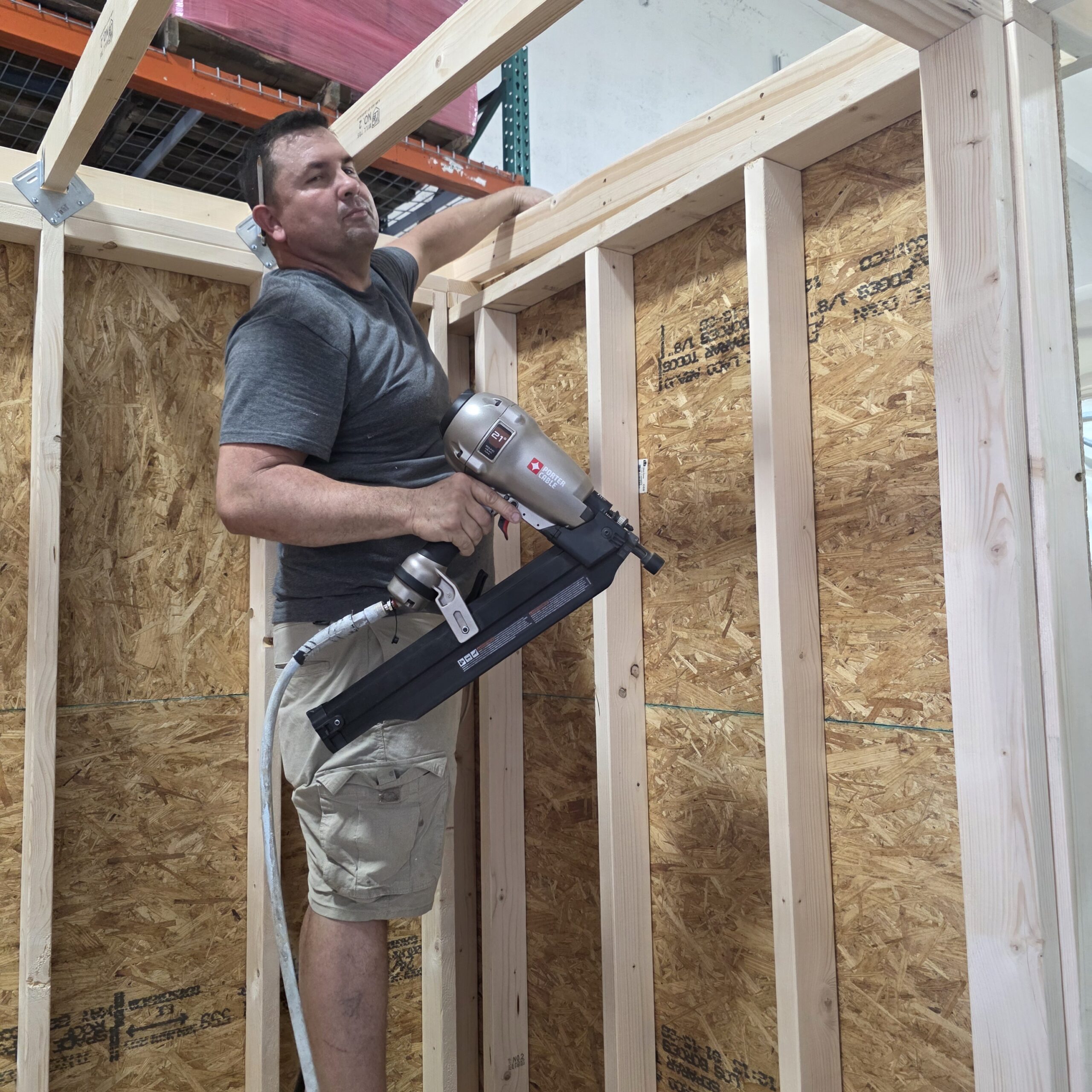 Craftsman working on sauna fabrication in South Florida