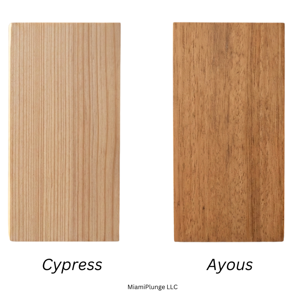 Cypress vs Ayous wood Miamiplunge llc