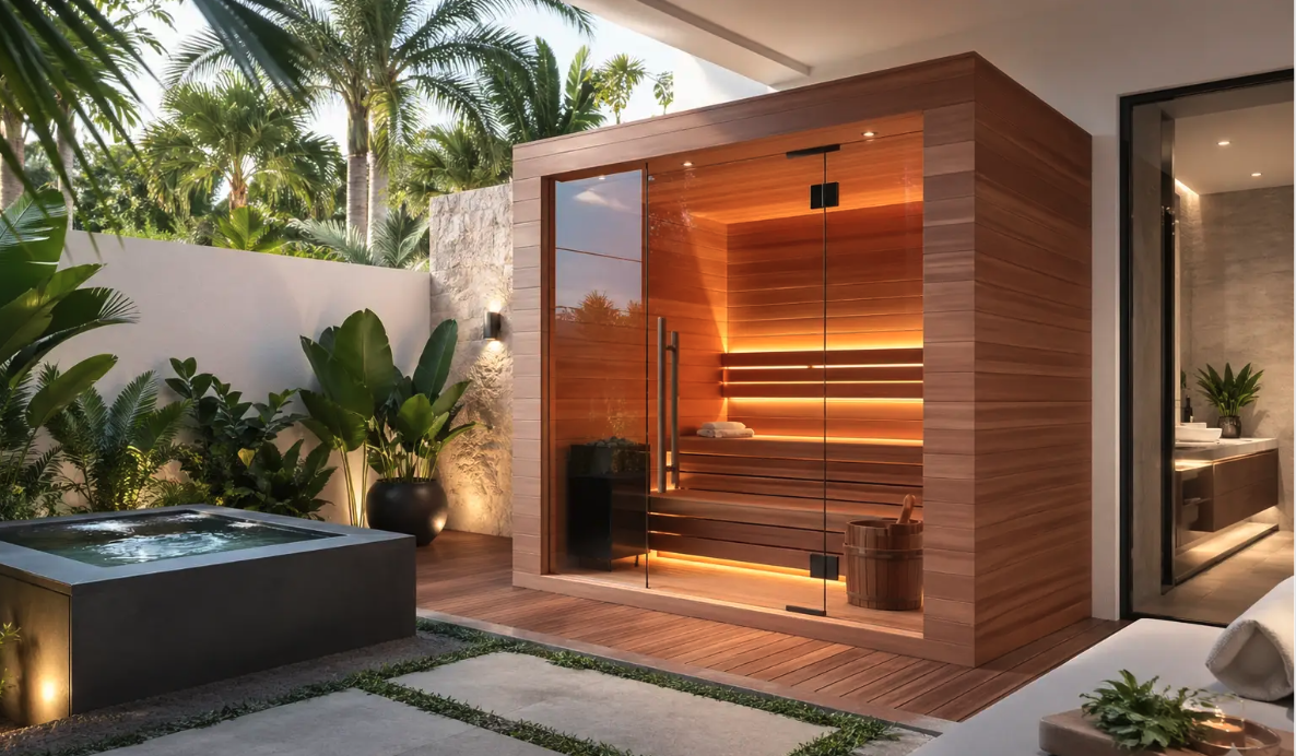 Custom architectural sauna in South Florida